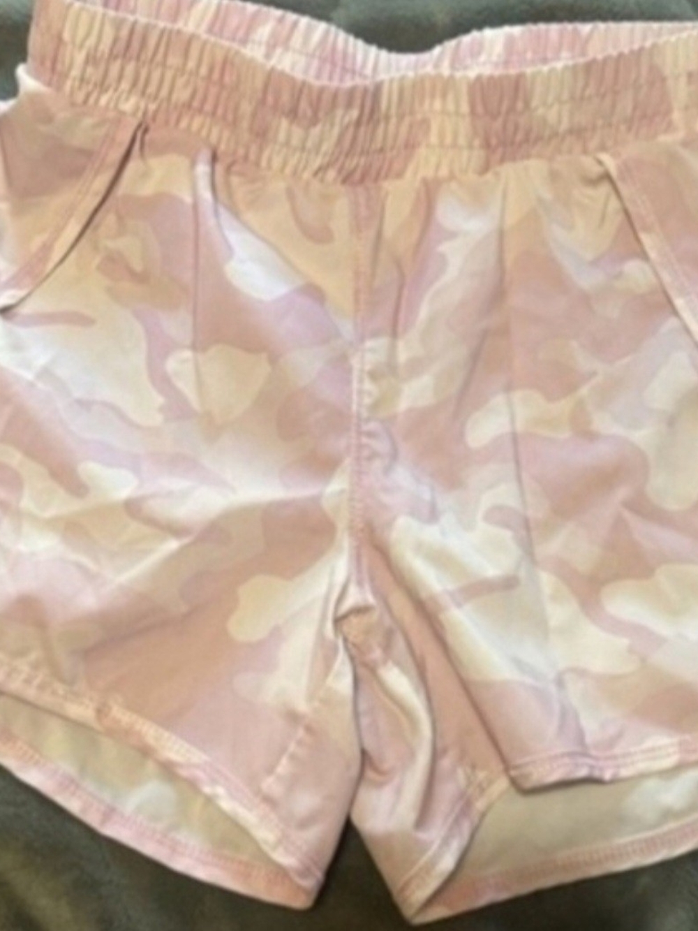 all in motion Pink and Cream Camo Girls' Athletic Shorts